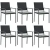 Image de Lot de 6 chaise vidaxl H. 89 cm empilable non pliable exterieur en rotin noir