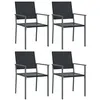 Image de Lot de 4 chaise vidaxl H. 89 cm empilable non pliable en resine tressee exterieur noir