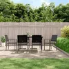 Image de Lot de 6 chaise vidaxl exterieur empilable non pliable en resine tressee H. 89 cm noir