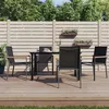 Image de Lot de 4 chaise vidaxl exterieur non pliable en acier H. 90 cm noir
