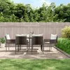 Image de Lot de 6 chaise vidaxl en rotin empilable non pliable H. 83 cm exterieur marron
