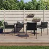 Image de Lot de 4 chaise vidaxl exterieur empilable non pliable H. 83 cm en rotin noir