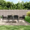 Image de Lot de 6 chaise vidaxl H. 83.5 cm empilable non pliable en resine tressee exterieur noir