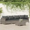 Image de Salon de jardin modulable Vidaxl resine tressee gris 5 pieces x 63 x 55.5 5 personnes