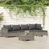 Image de Salon de jardin modulable Vidaxl resine tressee gris 6 pieces 63 x 63 x 55.5 5 personnes
