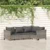 Image de Salon de jardin modulable Vidaxl resine tressee gris 4 pieces 63 x 63 x 55.5 4 personnes