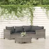 Image de Gris vidaxl salon de jardin modulable 5 pieces resine tressee 63 x 63 x 55.5 5 personnes