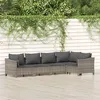 Image de Salon de jardin modulable Vidaxl 5 pieces 5 personnes gris 63 x 63 x 55.5 cm resine tressee