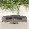 Image de Salon de jardin modulable Vidaxl gris 6 pieces resine tressee 63 x 63 x 55.5 cm 6 personnes