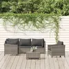 Image de Salon de jardin modulable Vidaxl 6 pieces gris resine tressee 63 x 63 x 55.5 cm 6 personnes