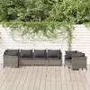 Image de Salon de jardin modulable Vidaxl resine tressee 7 personnes gris 63 x 63 x 55.5 7 pieces
