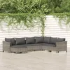 Image de vidaXL Salon de Jardin avec Coussins 7 pcs, Ensemble de Meubles de Terrasse, Mobilier d'Extérieur, Canapé de Patio, Moderne, 3187296