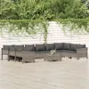 Image de Salon de jardin modulable Vidaxl resine tressee gris 11 pieces x 63 x 55.5 1 personnes