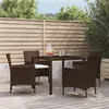 Image de vidaXL Ensemble à manger de jardin 5 pcs et coussins marron poly rotin, ensemble à manger, ensemble à manger d'extérieur, ensemble de mobilier d'extérieur