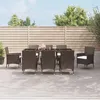 Image de vidaXL Ensemble à manger de jardin et coussins 9 pcs marron poly rotin, ensemble à manger, ensemble à manger d'extérieur, ensemble de mobilier d'extérieur 3187313