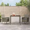 Image de vidaXL Ensemble à manger de jardin 3 pcs coussins gris résine tressée, ensemble à manger, ensemble à manger d'extérieur, 3187332
