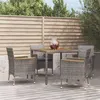 Image de vidaXL 5-delige Tuinset met kussens poly rattan grijs3187365