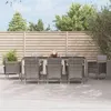 Image de vidaXL 9-delige Tuinset met kussens poly rattan grijs3187386