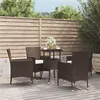 Image de vidaXL 5-delige Bistroset met kussens poly rattan bruin3187413