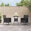 Image de vidaXL Ensemble de bistro de jardin 3 pcs coussins noir poly rotin, ensemble de bistrot, ensemble de bistrot extérieur, 3187416