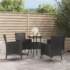 Image de vidaXL Ensemble de bistro de jardin 5 pcs coussins noir poly rotin, ensemble de bistrot, ensemble de bistrot extérieur, 3187417