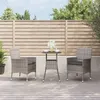 Image de vidaXL Ensemble de bistro de jardin 3 pcs coussins gris poly rotin, ensemble de bistrot, ensemble de bistrot extérieur, 3187418