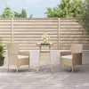 Image de vidaXL Ensemble de bistro de jardin 3 pcs coussins beige poly rotin, ensemble de bistrot, ensemble de bistrot extérieur, 3187420