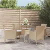 Image de vidaXL 5-delige Bistroset met kussens poly rattan beige3187421