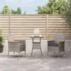 Image de vidaXL 3-delige Bistroset met kussens poly rattan grijs3187424
