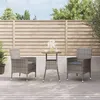 Image de vidaXL Ensemble de bistro de jardin 3 pcs coussins gris poly rotin, ensemble de bistrot, ensemble de bistrot extérieur, 3187434