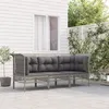 Image de vidaXL 3-delige Loungeset met kussens poly rattan grijs3187474