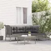 Image de vidaXL 5-delige Loungeset met kussens poly rattan grijs3187502