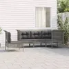 Image de Salon de jardin modulable VIDAXL resine tressee gris 5 pieces 5 personnes