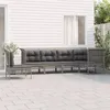 Image de Salon de jardin modulable Vidaxl 6 personnes resine tressee 6 pieces 65.0 x 65 x 75 cm gris