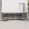 Image de Salon de jardin modulable Vidaxl resine tressee gris 6 pieces 65 x 55 x 75 6 personnes