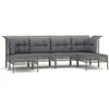 Image de Salon de jardin modulable Vidaxl 6 personnes gris resine tressee 65 x 65 x 75 cm 6 pieces