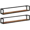 Image de vidaXL Wandschappen 2 st 110x17x17 cm massief acaciahout en ijzer353794