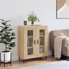 Image de vidaXL Buffet, Armoire avec Pieds, Meuble de Rangement, Organisateur de Salon Salle de Séjour Intérieur, Moderne, Chêne Sonoma Bois d'Ingénierie