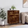 Image de vidaXL Buffet, Armoire avec Pieds et 3 Tiroirs, Commode de Rangement, Organisateur de Salon Intérieur, Moderne, Chêne Fumé Bois d'Ingénierie 827849