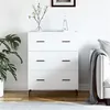 Image de vidaXL Buffet, Armoire avec Pieds et 3 Tiroirs, Commode de Rangement, Organisateur de Salle de Séjour, Moderne, Blanc Bois d'Ingénierie 827868