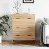 Image de vidaXL Buffet, Armoire avec Pieds et 3 Tiroirs, Commode de Rangement, Organisateur de Salon, Moderne, Chêne Sonoma Bois d'Ingénierie 827871