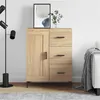 Image de vidaXL Buffet, Armoire Latérale, Meuble de Rangement, Organisateur de Salon Salle de Séjour Intérieur, Moderne, Chêne Sonoma Bois d'Ingénierie