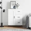 Image de vidaXL Buffet, Armoire Latérale, Meuble de Rangement, Organisateur de Salon Salle de Séjour Intérieur, Moderne, Blanc Bois d'Ingénierie 830276