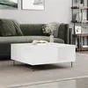 Image de vidaXL Table Basse, Table d'Appoint avec Rangement, Bout de Canapé avec Pieds, Meuble de Salon Salle de Séjour, Moderne, Blanc Bois d'Ingénierie