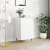 Image de vidaXL Buffet, Armoire Latérale avec Porte et 2 Compartiments, Meuble de Rangement avec Pieds Salle de Séjour, Moderne, Blanc Bois d’Ingénierie