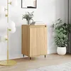 Image de vidaXL Buffet, Armoire Latérale avec Porte et 2 Compartiments, Meuble de Rangement avec Pieds Salle de Séjour, Moderne, Chêne Sonoma Bois d'Ingénierie 831042