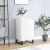 Image de vidaXL Buffet, Armoire Latérale avec Porte et 2 Compartiments, Meuble de Rangement avec Pieds Salle de Séjour, Moderne, Blanc Bois d’Ingénierie
