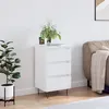 Image de vidaXL Buffet, Armoire Latérale avec 3 Tiroirs, Commode avec Pieds, Meuble de Rangement Salon Salle de Séjour, Moderne, Blanc Bois d’Ingénierie