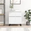 Image de vidaXL Buffet, Armoire avec Pieds, Meuble de Rangement, Organisateur de Salon Salle de Séjour Maison Intérieur, Blanc Bois d’Ingénierie