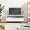 Image de vidaXL Meuble TV blanc brillant 100x34,5x44,5 cm bois d'ingénierie831230
